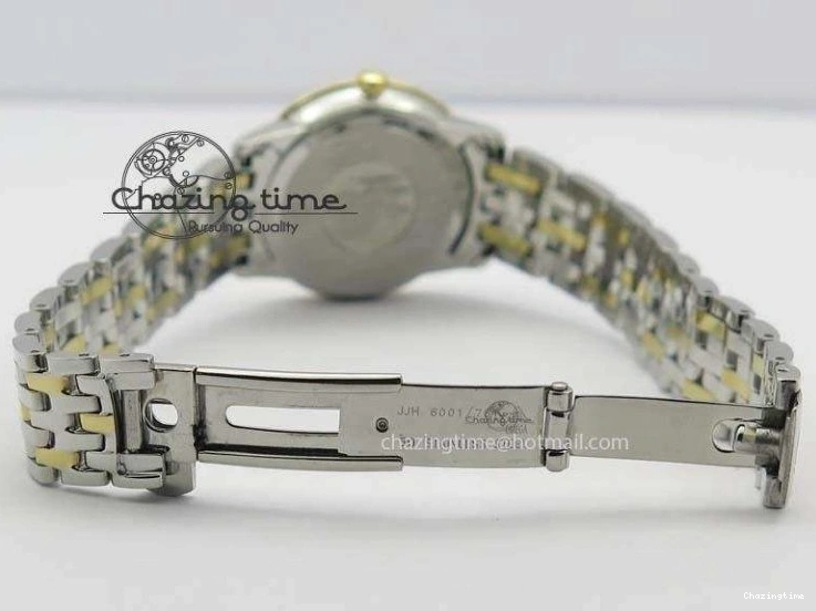 0315 OnTrend De Ville 27mm SS YG Ladies MK 1:1 Best Edition White MOP Dial Diamond Markers On SS Bracelet Ronda Quartz 8187